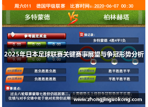2025年日本足球联赛关键赛事展望与争冠形势分析